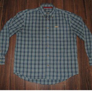 Levi Strauss Button Down Plaid Long Sleeve Shirt Medium Cotton Chest 46"